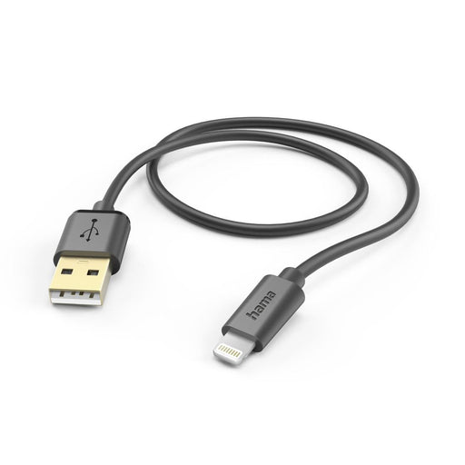 Cable HAMA USB-A - Lightning 1.5 m gold-plated connectors black - Кабели за мобилни