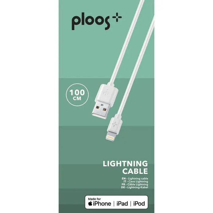 CABLE LIGHTNING 1M WHITE PLOOS - Зарядни устройства<<<Батерии и фенери<<<Осветление<<<Praktiker&&&Аксесоари за