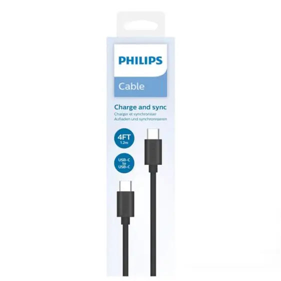Cable PHILIPS DLC3104C/00 USB-C to USB-C - Аксесоари за смарт устройства<<<Смартфони и таблети<<<Черна техника и