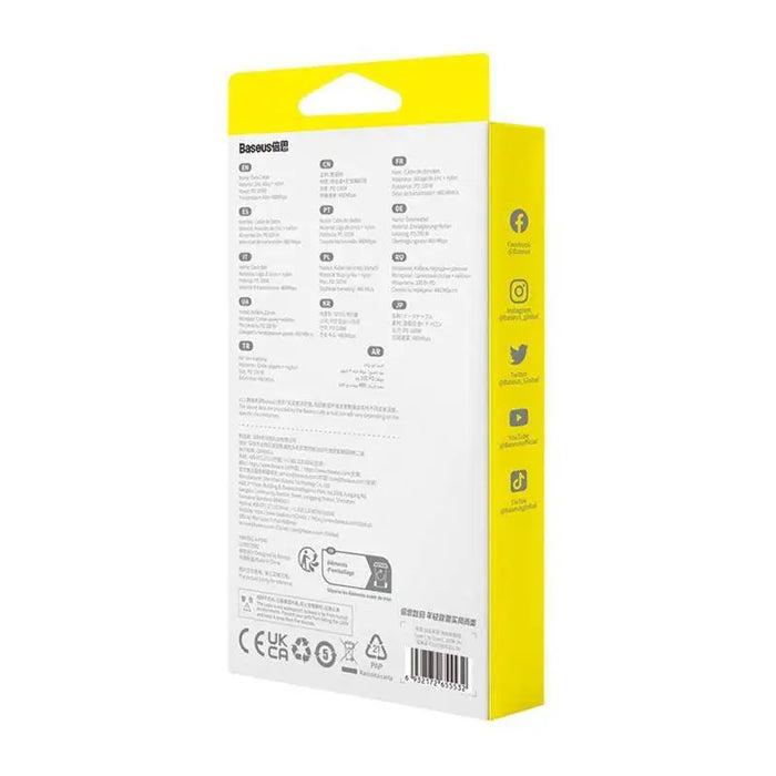 Cable USB-C do USB-C Baseus Tungsten Gold 100W 2m (niebieski) - USB-C to USB-C<<<USB cables<<<GSM