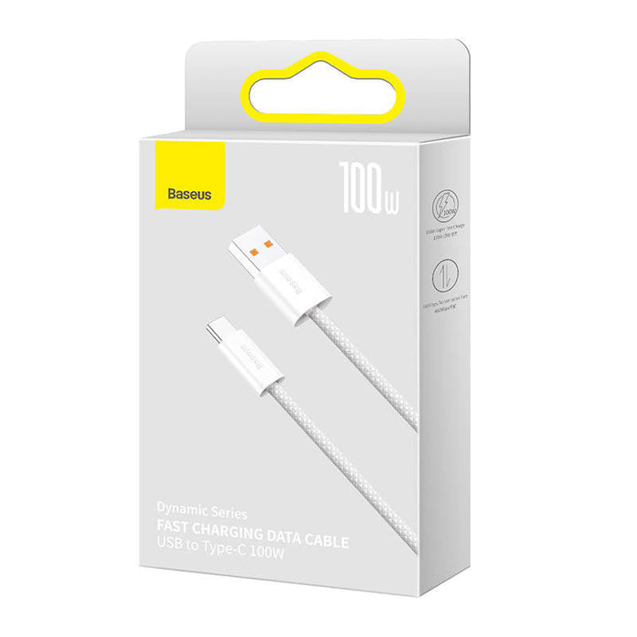 Cable USB to USB-C Baseus Dynamic Series 100W 2m (white) - USB to USB-C<<<USB cables<<<GSM
