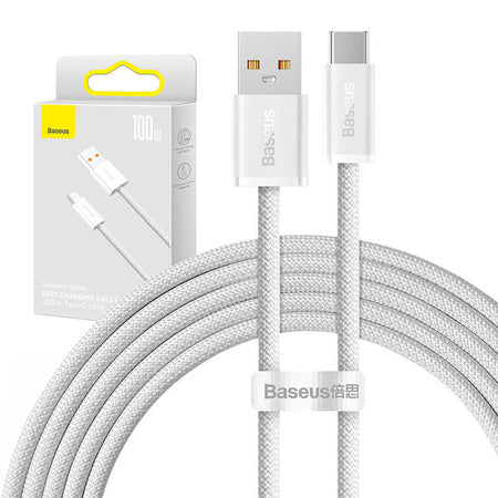 Cable USB to USB-C Baseus Dynamic Series 100W 2m (white) - USB to USB-C<<<USB cables<<<GSM