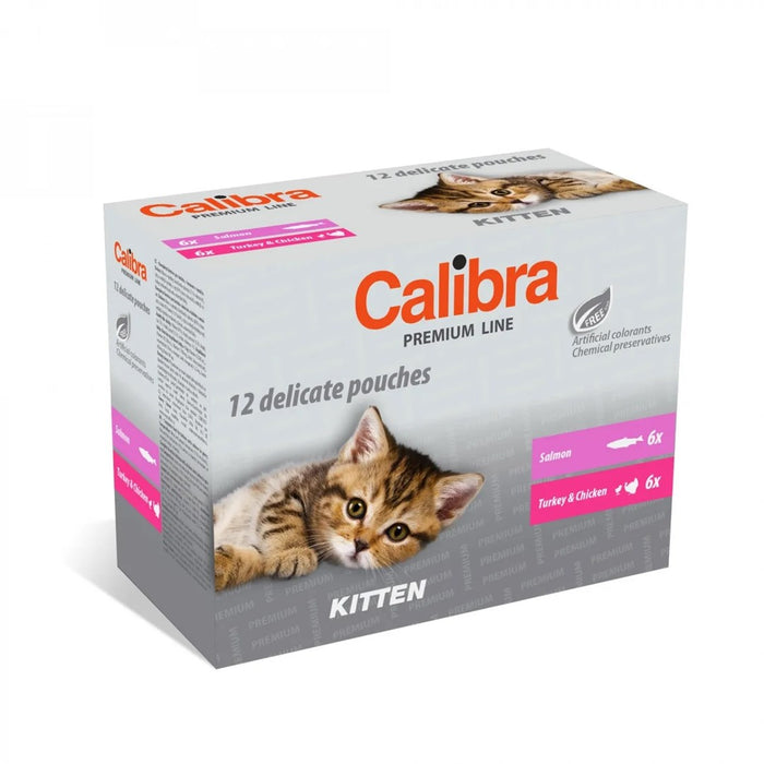 CALIBRA Cat Premium Kitten Pouches multipack - wet cat food - 12x100g