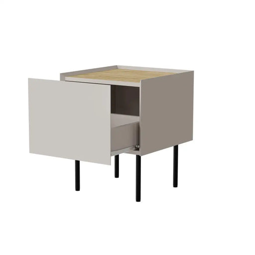 Cama Bedside table 2 pcs FELLINI 40x41x60 cashmere + oiled oak top - Bedside tables made of furniture