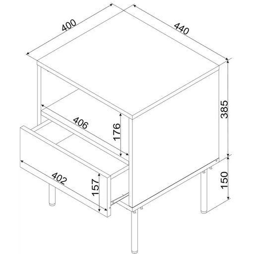 Cama Bedside table 2 pcs. TRESSE 44x40x53 matte green - Bedside tables made of furniture boardSZN-PME<<<Bedside