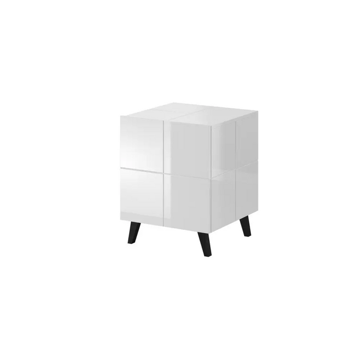 Cama bedside table REJA white gloss/white gloss - Bedside tables made of furniture boardSZN-PME<<<Bedside
