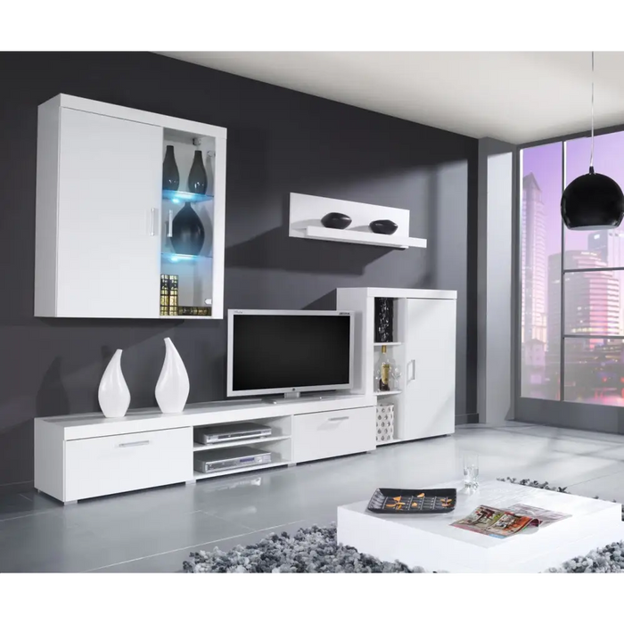 Cama bookcase SAMBA white/white gloss - Wooden shelvesRGA-DRE<<<ShelvesRGA<<<ActionPL