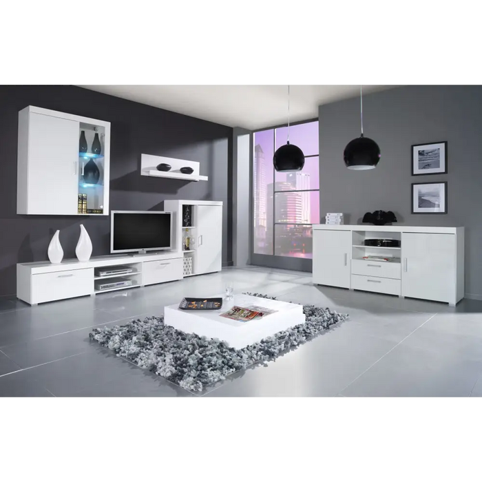 Cama bookcase SAMBA white/white gloss - Wooden shelvesRGA-DRE<<<ShelvesRGA<<<ActionPL