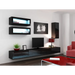 Cama Cabinet VIGO ’90’’ glass 90/35/32 black/black gloss - Buffets and display cabinets on a wooden