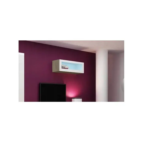 Cama Cabinet VIGO ’90’’ glass 90/35/32 sonoma/white gloss - Buffets and display cabinets on a wooden