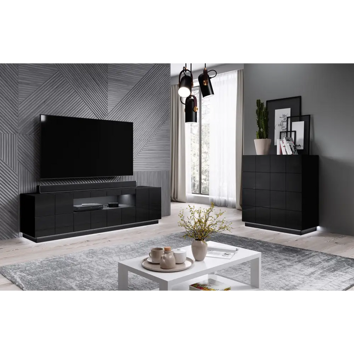 Cama chest of drawers 4D REJA black gloss/black gloss - Chests of drawers made of furniture