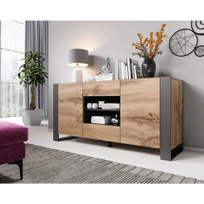 Cama chest of drawers WOOD wotan oak/antracite - Chests of drawers made of furniture boardKOY-ZPM<<<ChestsKOY<<<ActionPL