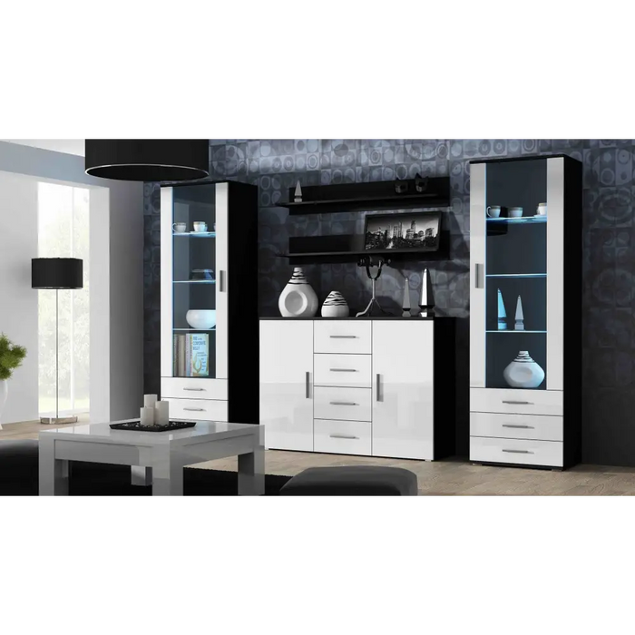 Cama display cabinet SOHO S1 black/white gloss - Buffets and display cabinets on a wooden baseBIW-PDR<<<Buffets