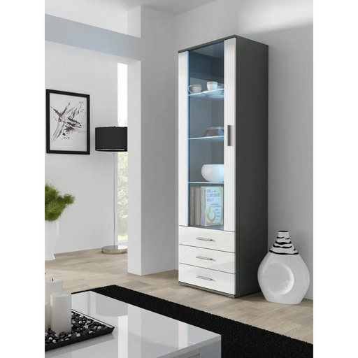 Cama display cabinet SOHO S1 grey/white gloss - Buffets and display cabinets on a wooden baseBIW-PDR<<<Buffets and shop