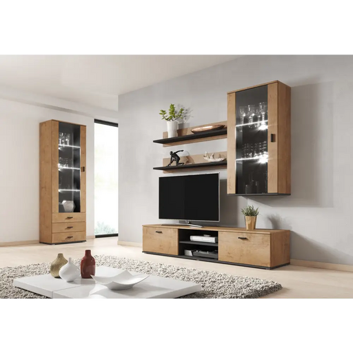 Cama display cabinet SOHO S1 lefkas oak/black - Buffets and display cabinets on a wooden baseBIW-PDR<<<Buffets and shop