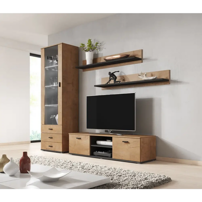 Cama display cabinet SOHO S1 lefkas oak/black - Buffets and display cabinets on a wooden baseBIW-PDR<<<Buffets and shop