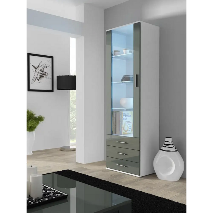 Cama display cabinet SOHO S1 white/grey gloss - Buffets and display cabinets on a wooden baseBIW-PDR<<<Buffets and shop