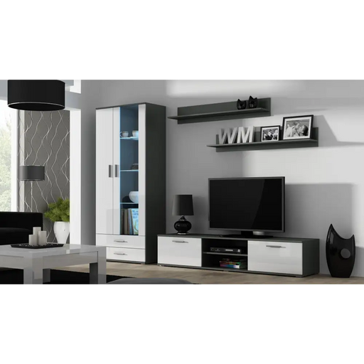 Cama display cabinet SOHO S6 2D2S grey/white gloss - Buffets and display cabinets on a wooden baseBIW-PDR<<<Buffets