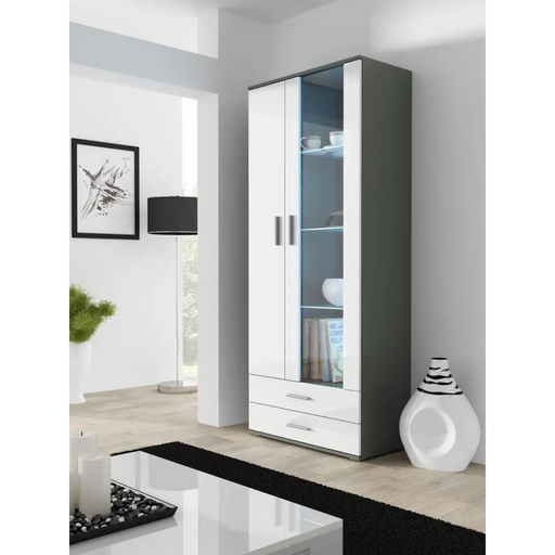 Cama display cabinet SOHO S6 2D2S grey/white gloss - Buffets and display cabinets on a wooden baseBIW-PDR<<<Buffets