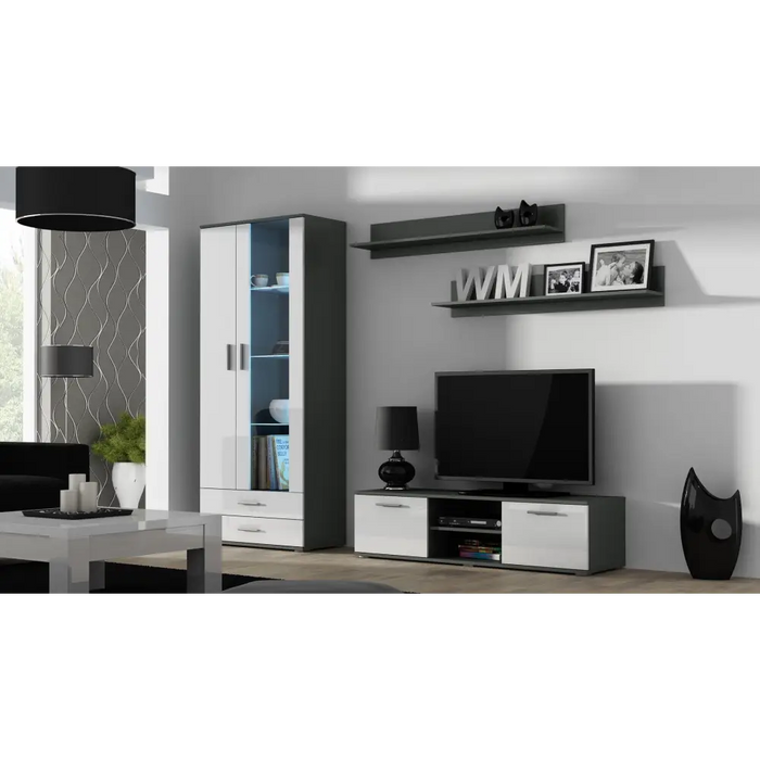 Cama display cabinet SOHO S6 2D2S grey/white gloss - Buffets and display cabinets on a wooden baseBIW-PDR<<<Buffets