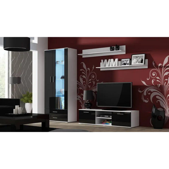 Cama display cabinet SOHO S6 2D2S white/black gloss - Buffets and display cabinets on a wooden baseBIW-PDR<<<Buffets