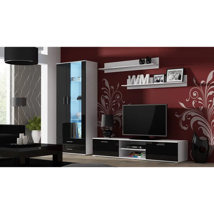 Cama display cabinet SOHO S6 2D2S white/black gloss - Buffets and display cabinets on a wooden baseBIW-PDR<<<Buffets