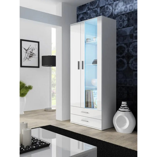 Cama display cabinet SOHO S6 2D2S white/white gloss - Buffets and display cabinets on a wooden baseBIW-PDR<<<Buffets