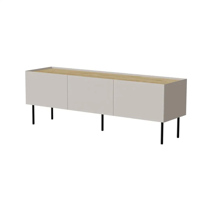 Cama FELLINI TV cabinet 150x40x52 cashmere + oiled oak top - TV cabinets made of furniture boardSTV-ZPM<<<TV