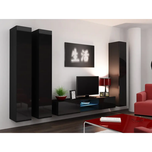 Cama Full cabinet VIGO ’180’ 180/40/30 black/black gloss - Wooden shelvesRGA-DRE<<<ShelvesRGA<<<ActionPL