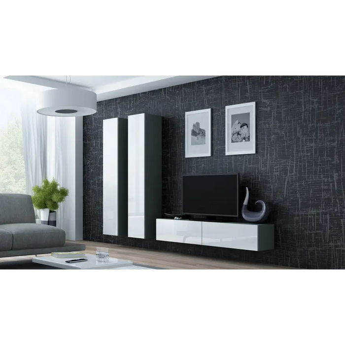 Cama Full cabinet VIGO ’180’ 180/40/30 grey/white gloss - Wooden shelvesRGA-DRE<<<ShelvesRGA<<<ActionPL