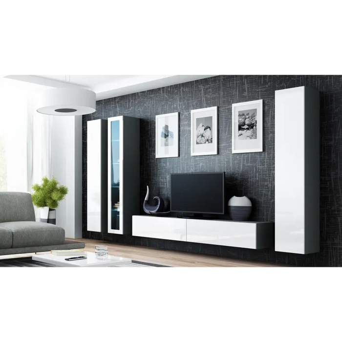 Cama Full cabinet VIGO ’180’ 180/40/30 grey/white gloss - Wooden shelvesRGA-DRE<<<ShelvesRGA<<<ActionPL
