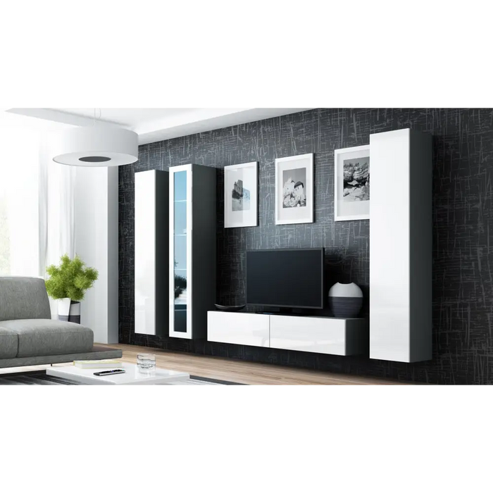 Cama Full cabinet VIGO ’180’ 180/40/30 grey/white gloss - Wooden shelvesRGA-DRE<<<ShelvesRGA<<<ActionPL