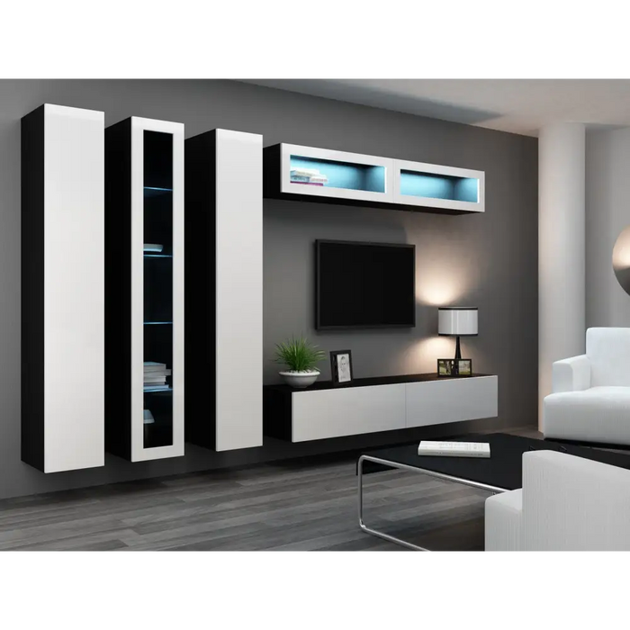 Cama Full cabinet VIGO ’180’ 180/40/30 white/black gloss - Wooden shelvesRGA-DRE<<<ShelvesRGA<<<ActionPL