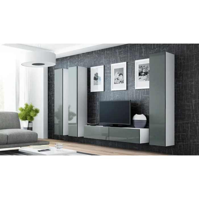 Cama Full cabinet VIGO ’180’ 180/40/30 white/grey gloss - Wooden shelvesRGA-DRE<<<ShelvesRGA<<<ActionPL