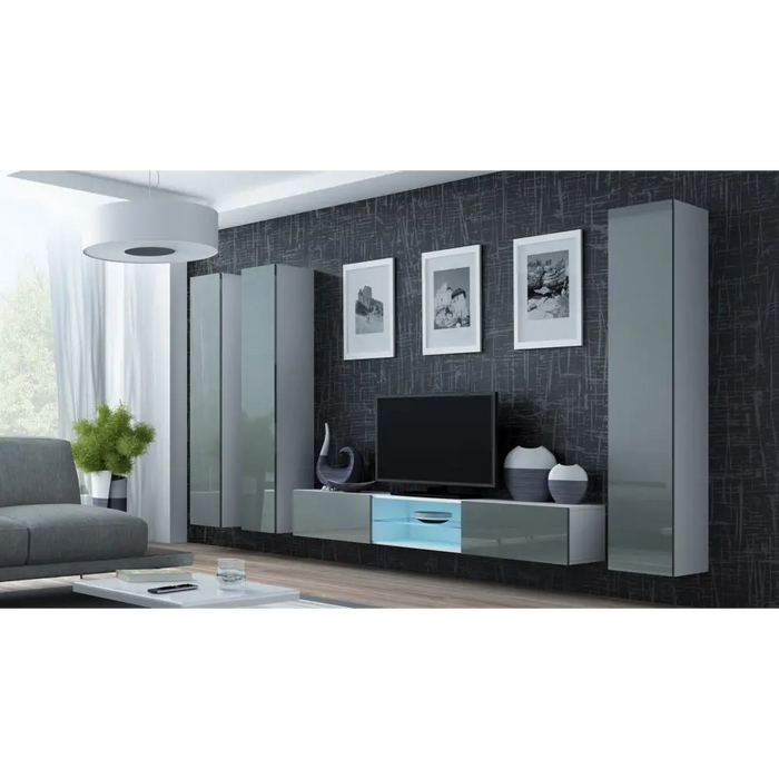 Cama Full cabinet VIGO ’180’ 180/40/30 white/grey gloss - Wooden shelvesRGA-DRE<<<ShelvesRGA<<<ActionPL