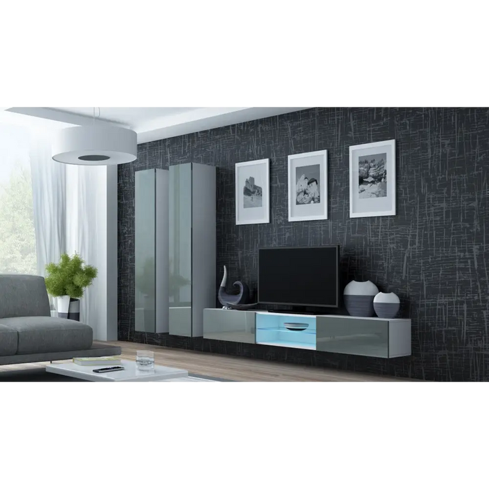 Cama Full cabinet VIGO ’180’ 180/40/30 white/grey gloss - Wooden shelvesRGA-DRE<<<ShelvesRGA<<<ActionPL