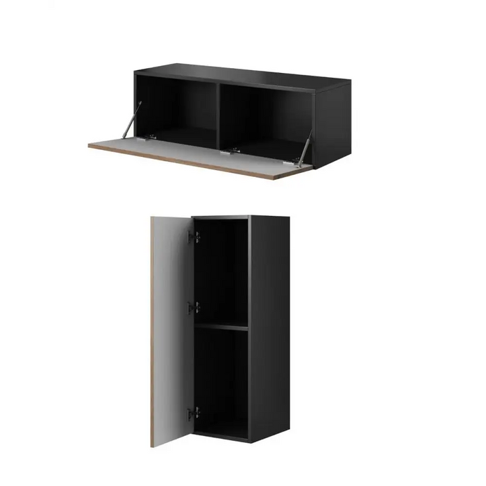Cama full storage cabinet ROCO RO1 112/37/39 black/black/white - Wooden shelvesRGA-DRE<<<ShelvesRGA<<<ActionPL