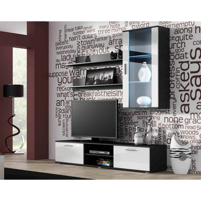 Cama hanging display cabinet SOHO white/black gloss - Buffets and display cabinets on a wooden baseBIW-PDR<<<Buffets