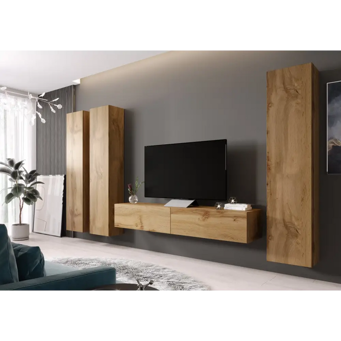 Cama Living room cabinet set VIGO 1 wotan oak/wotan oak gloss - Modern wall unitsMES-NOW<<<Wall UnitsMES<<<ActionPL
