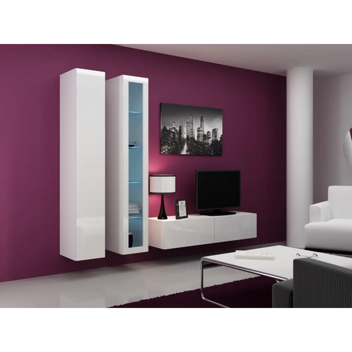 Cama Living room cabinet set VIGO 10 white/white gloss - Modern wall unitsMES-NOW<<<Wall UnitsMES<<<ActionPL