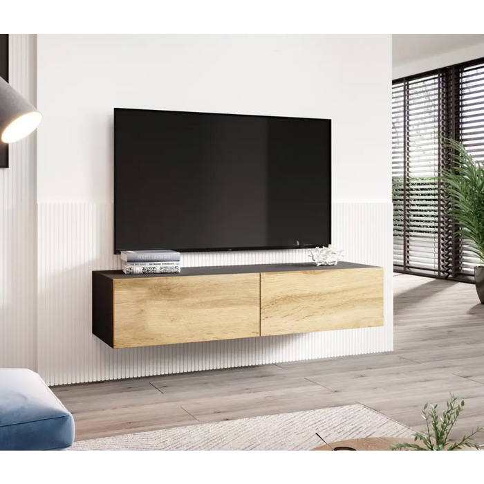 Cama living room cabinet set VIGO 13 black/wotan oak - Modern wall unitsMES-NOW<<<Wall UnitsMES<<<ActionPL