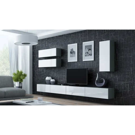 Cama Living room cabinet set VIGO 13 grey/white gloss - Modern wall unitsMES-NOW<<<Wall UnitsMES<<<ActionPL