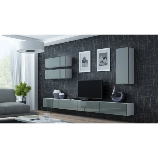 Cama Living room cabinet set VIGO 13 white/grey gloss - Modern wall unitsMES-NOW<<<Wall UnitsMES<<<ActionPL