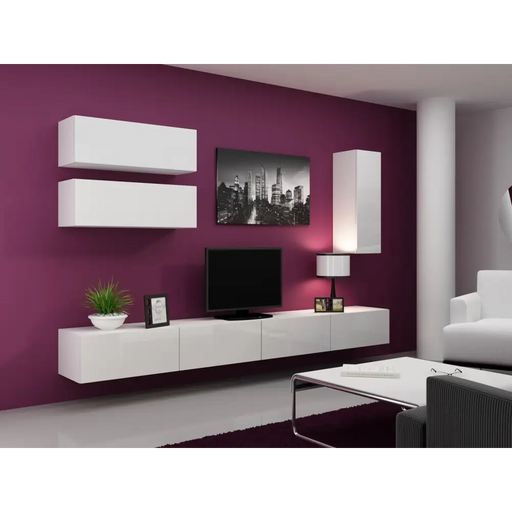 Cama Living room cabinet set VIGO 13 white/white gloss - Modern wall unitsMES-NOW<<<Wall UnitsMES<<<ActionPL