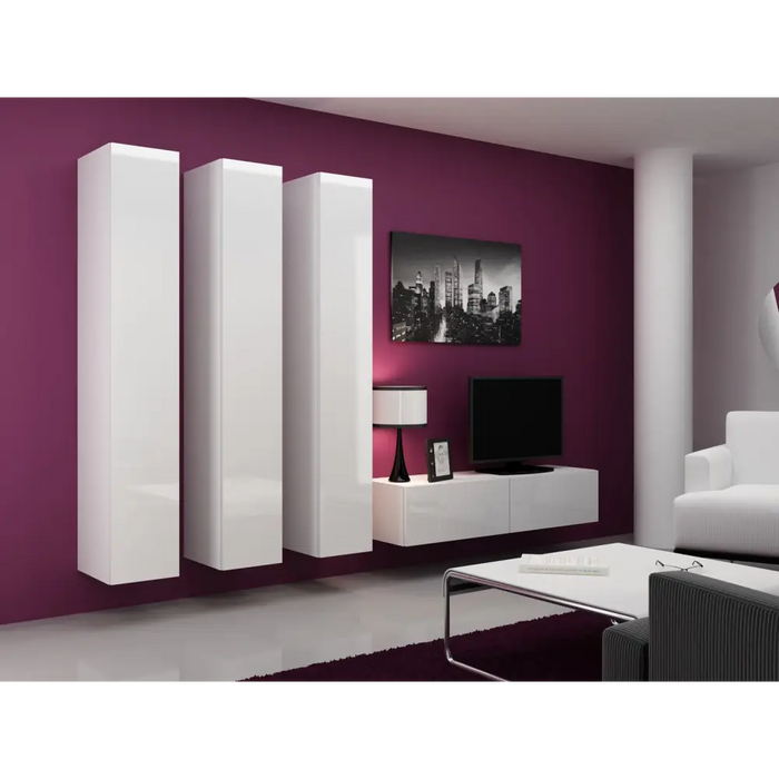 Cama Living room cabinet set VIGO 14 white/white gloss - Modern wall unitsMES-NOW<<<Wall UnitsMES<<<ActionPL