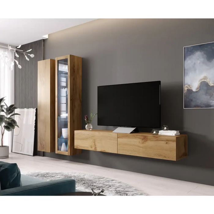Cama Living room cabinet set VIGO 3 wotan oak/wotan oak gloss - Modern wall unitsMES-NOW<<<Wall UnitsMES<<<ActionPL