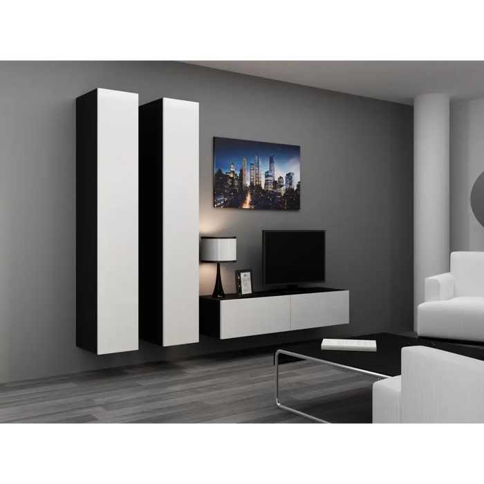 Cama Living room cabinet set VIGO 9 black/white gloss - Modern wall unitsMES-NOW<<<Wall UnitsMES<<<ActionPL