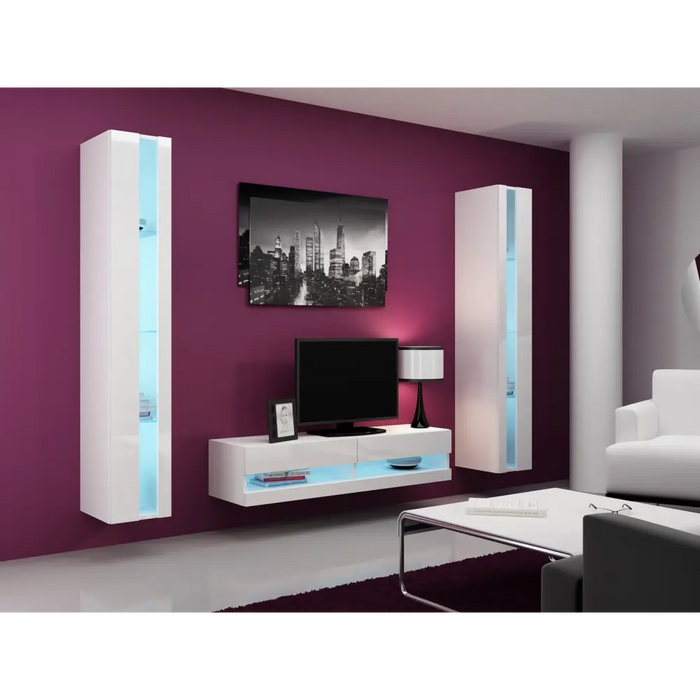Cama Living room cabinet set VIGO NEW 12 white/white gloss - Modern wall unitsMES-NOW<<<Wall UnitsMES<<<ActionPL