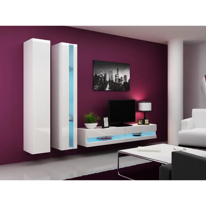 Cama Living room cabinet set VIGO NEW 5 white/white gloss - Modern wall unitsMES-NOW<<<Wall UnitsMES<<<ActionPL
