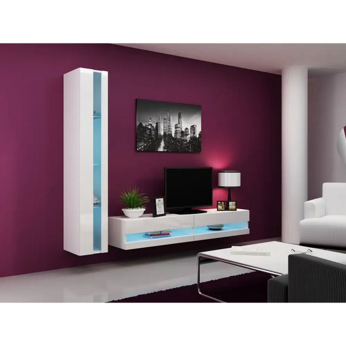 Cama Living room cabinet set VIGO NEW 8 white/white gloss - Modern wall unitsMES-NOW<<<Wall UnitsMES<<<ActionPL